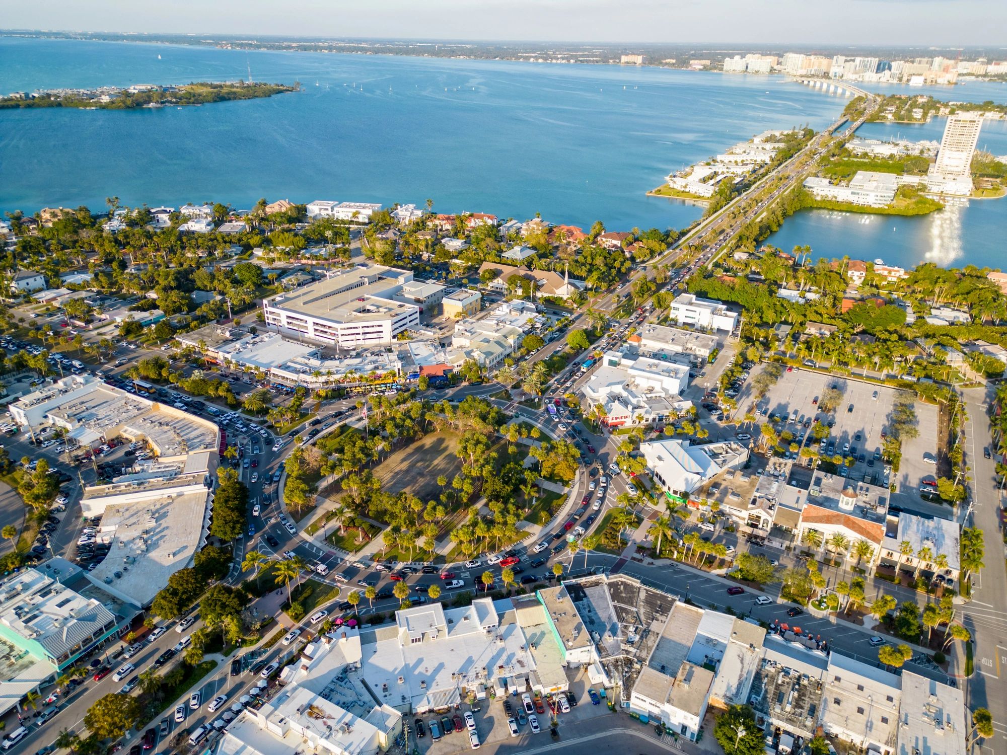 Aerial view of Sarasota coastline